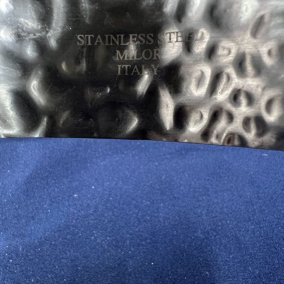 Milor Italy Hammered Stainless Steel Cuff Bracelet For Women Textured Wide Band - Picture 3 of 3